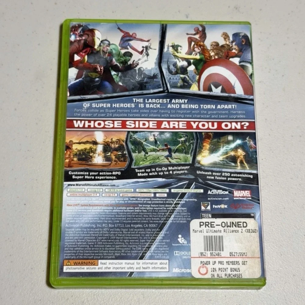 Marvel Ultimate Alliance 2 Xbox 360 Activision Marvel RPG Game CIB
